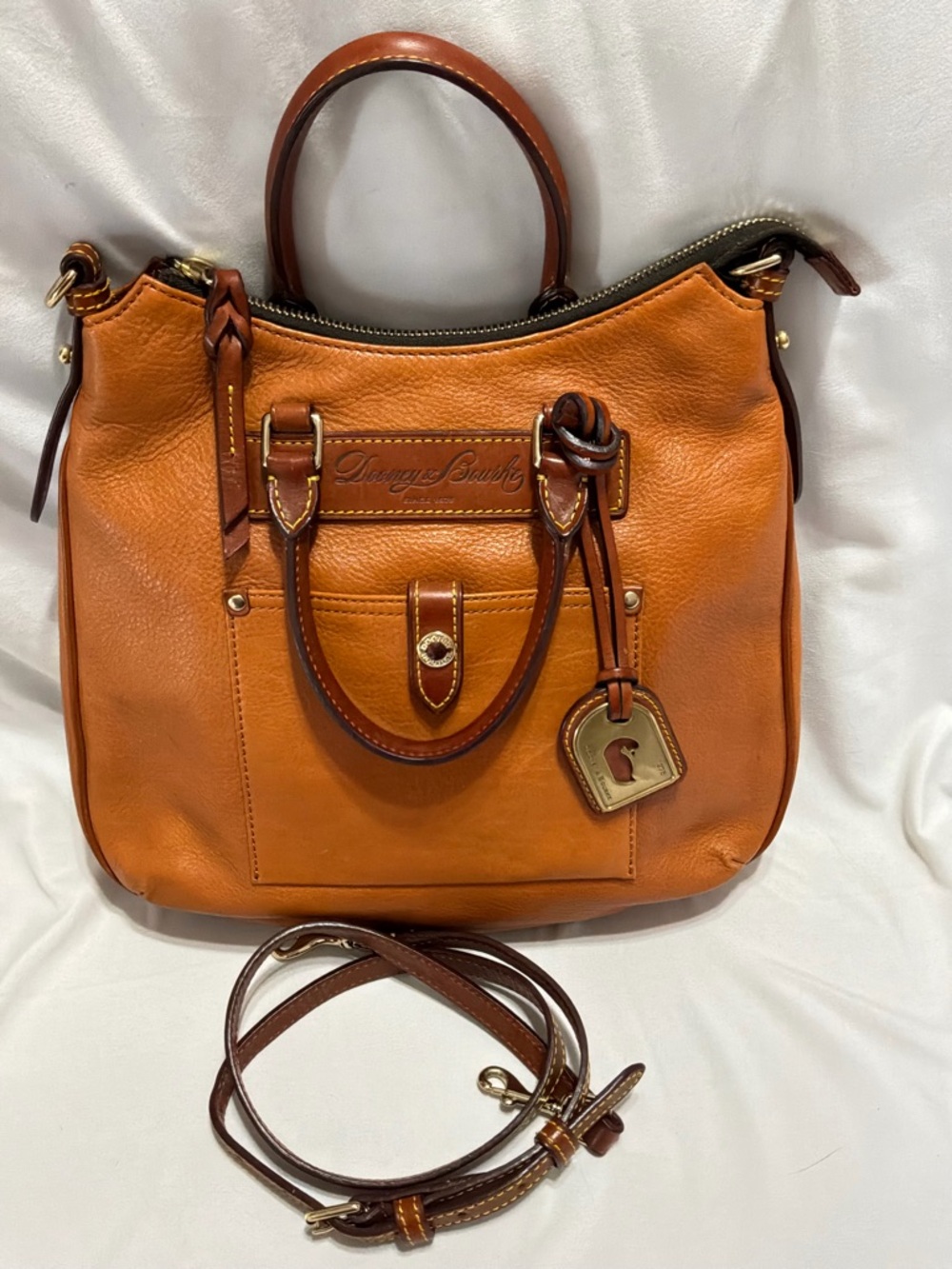 GUC Dooney & Bourke Florentine Vacchetta Teardrop Satchel